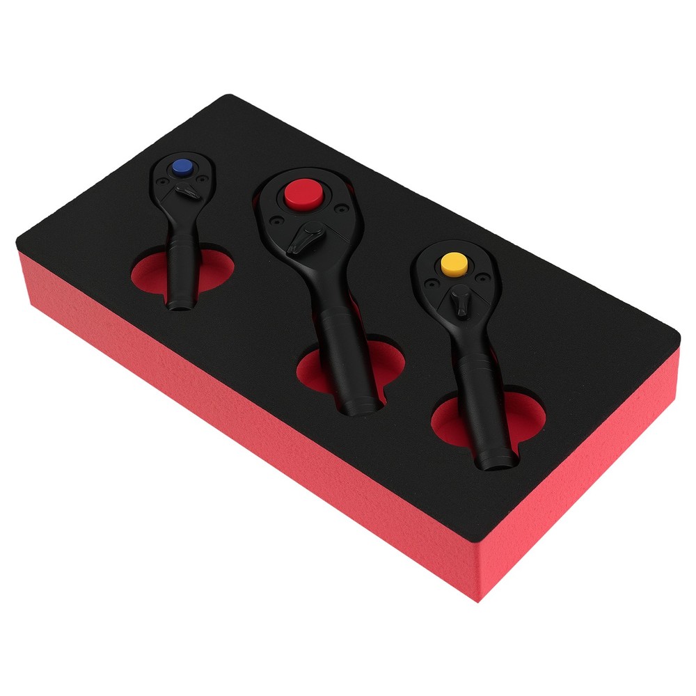 3pc Mechanic Ratchet Set 1/4 3/8 1/2 Drive 72T Quick Release Socket Tool Kit