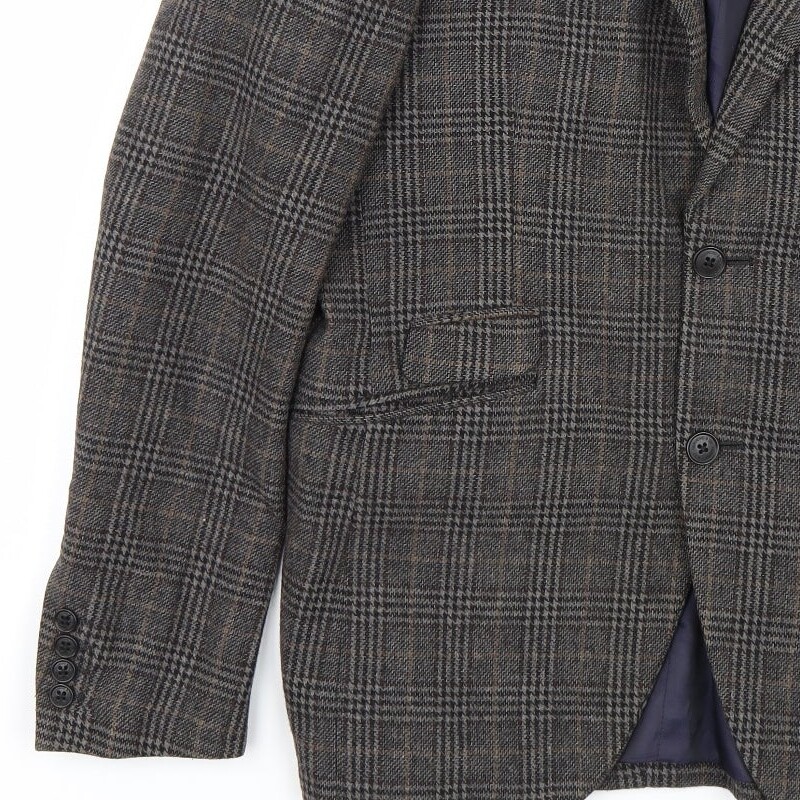 Debenhams Mens Brown Check Polyester Blend Jacket Suit Size 38
