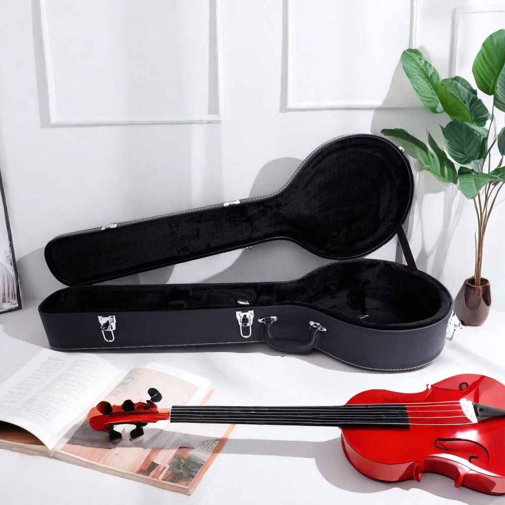 Black 5-6 String Banjos Hard Shell Case With Microgroove, Banjoline Hard Case