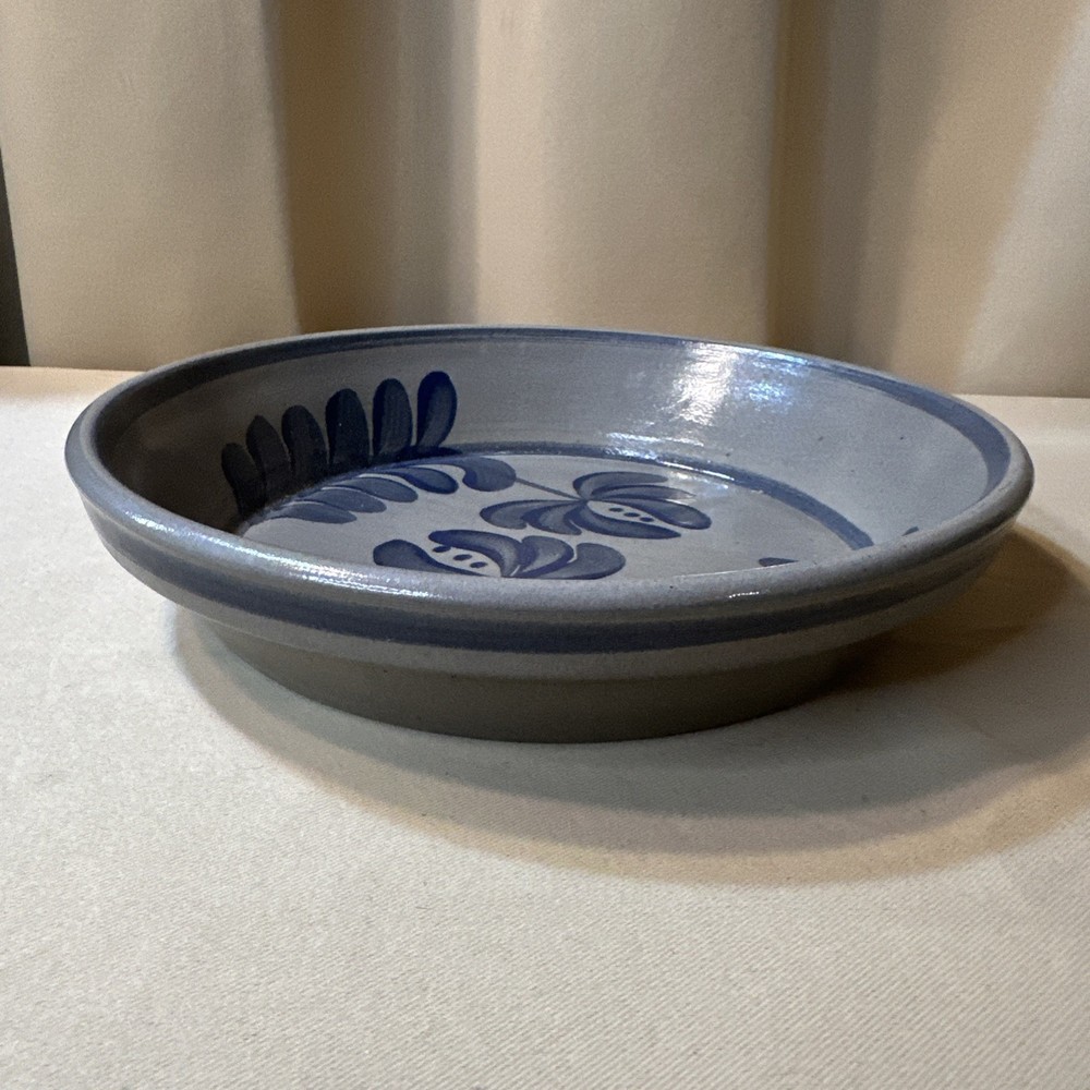 Beaumont Brothers Pottery BBP Salt Glazed Pie Plate Iris Pattern 9.5” *Read* EUC