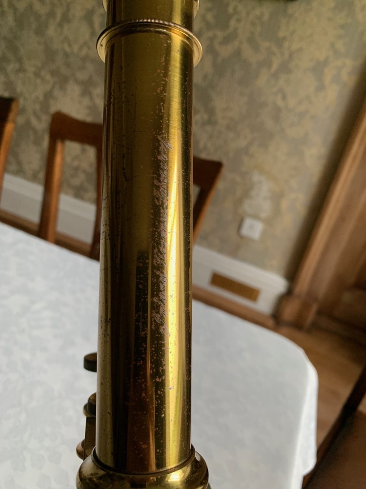 Large Antique C. Baker No. 2 - Compound Bar-limb Brass Microscope - circa 1860
