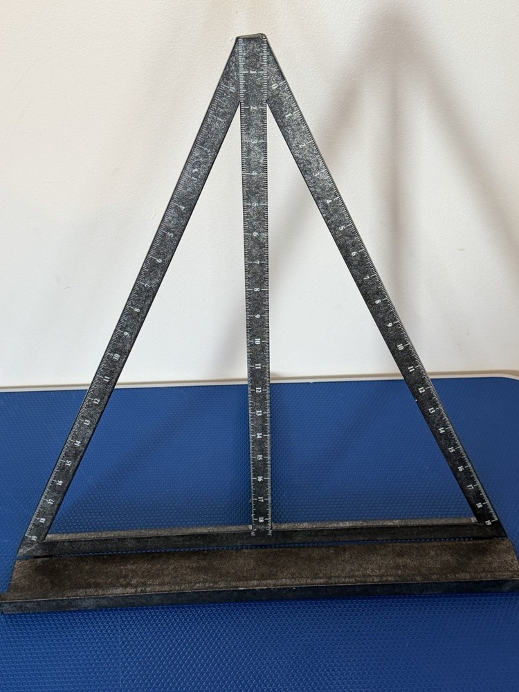 Vintage Adjustable Drafting Triangle / Angle Tool Carpenter Layout Metal Ruler