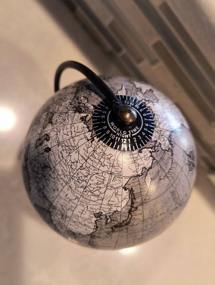 Desktop World Map Rotating Globe With Wooden Base 7" India