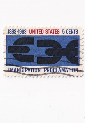 STAMP US SCOTT 1233 "Emancipation Proclam." 5 CENT 1963 USED WAVE CANCEL - B