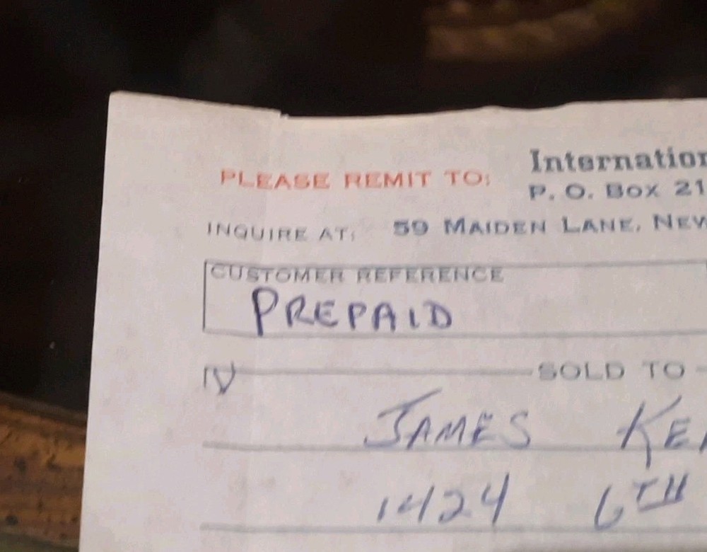 Vintage 1970 IBM Original Invoice Receipt