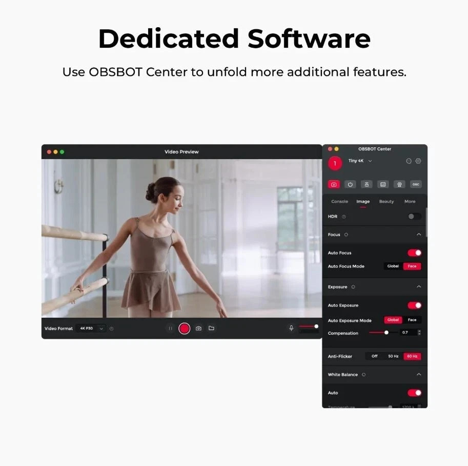 OBSBOT Tiny AI-Powered PTZ Webcam
