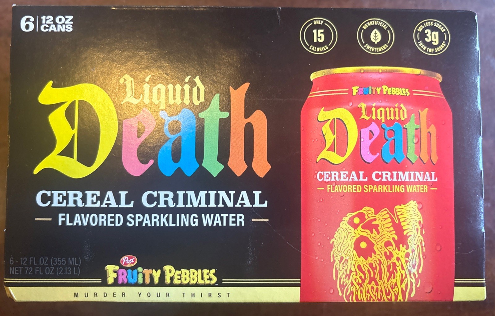 6 Pk Limited Edition Liquid Death CEREAL CRIMINAL Fruity Pebbles Sparkling Water