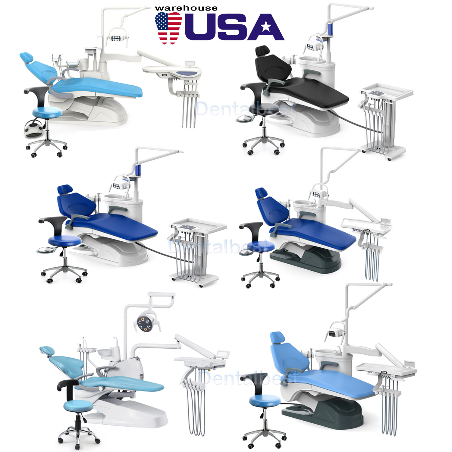 Dental Unit Chair Computer Controlled DC Motor PU Hard Leather Doctor 's Stool