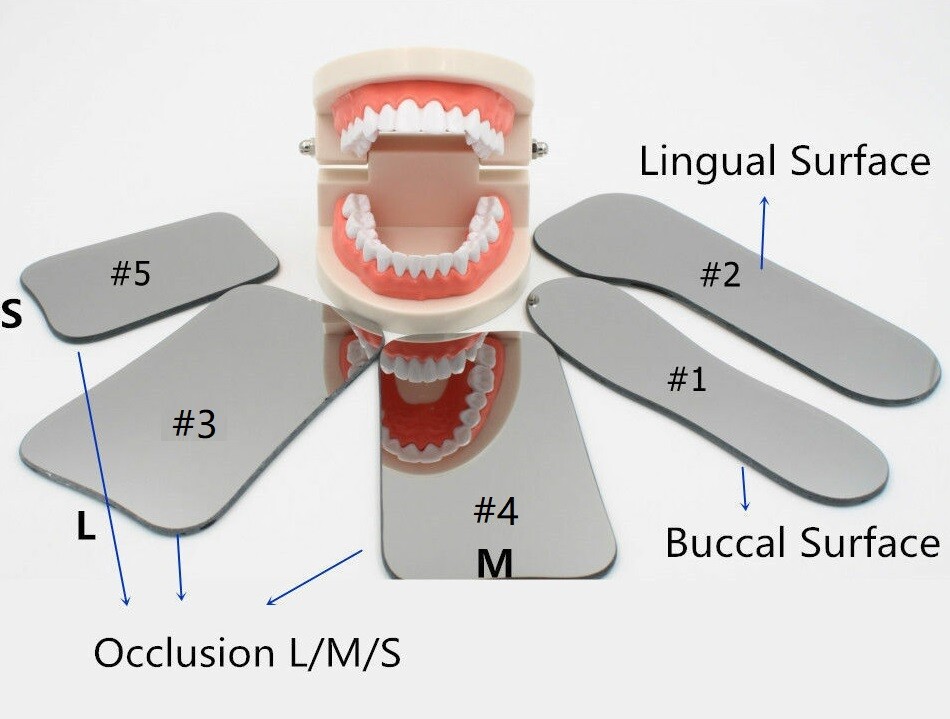 Dental Orthodontic Photo Mouth Mirrors Intraoral Two-sided Glass Reflector Set