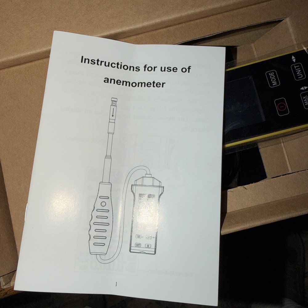 Anemometer Handheld, HVAC Wind Meter Hot Wire Anemometer with Telescopic