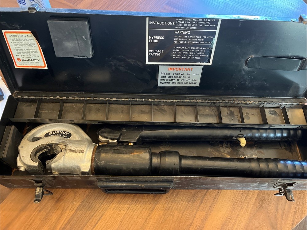 Burndy Y35 12-Ton C-Head Manual Hydraulic Compression Crimping Tool EUC