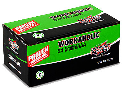 Interstate DRY0075 Workaholic Alkaline Battery, AAA, 24-Pk. - Quantity 1