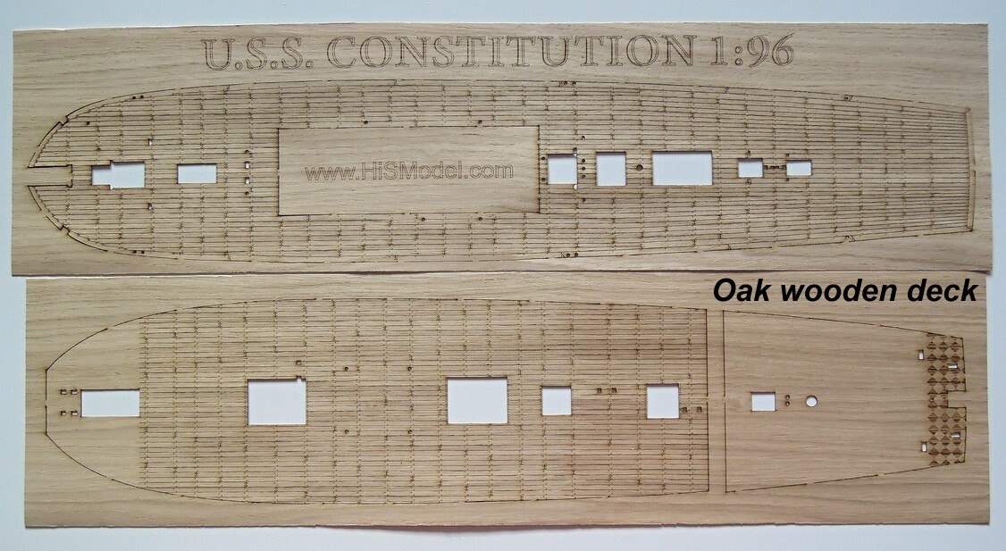 Revell USS Constitution 1:96 - laser cut wooden deck for model