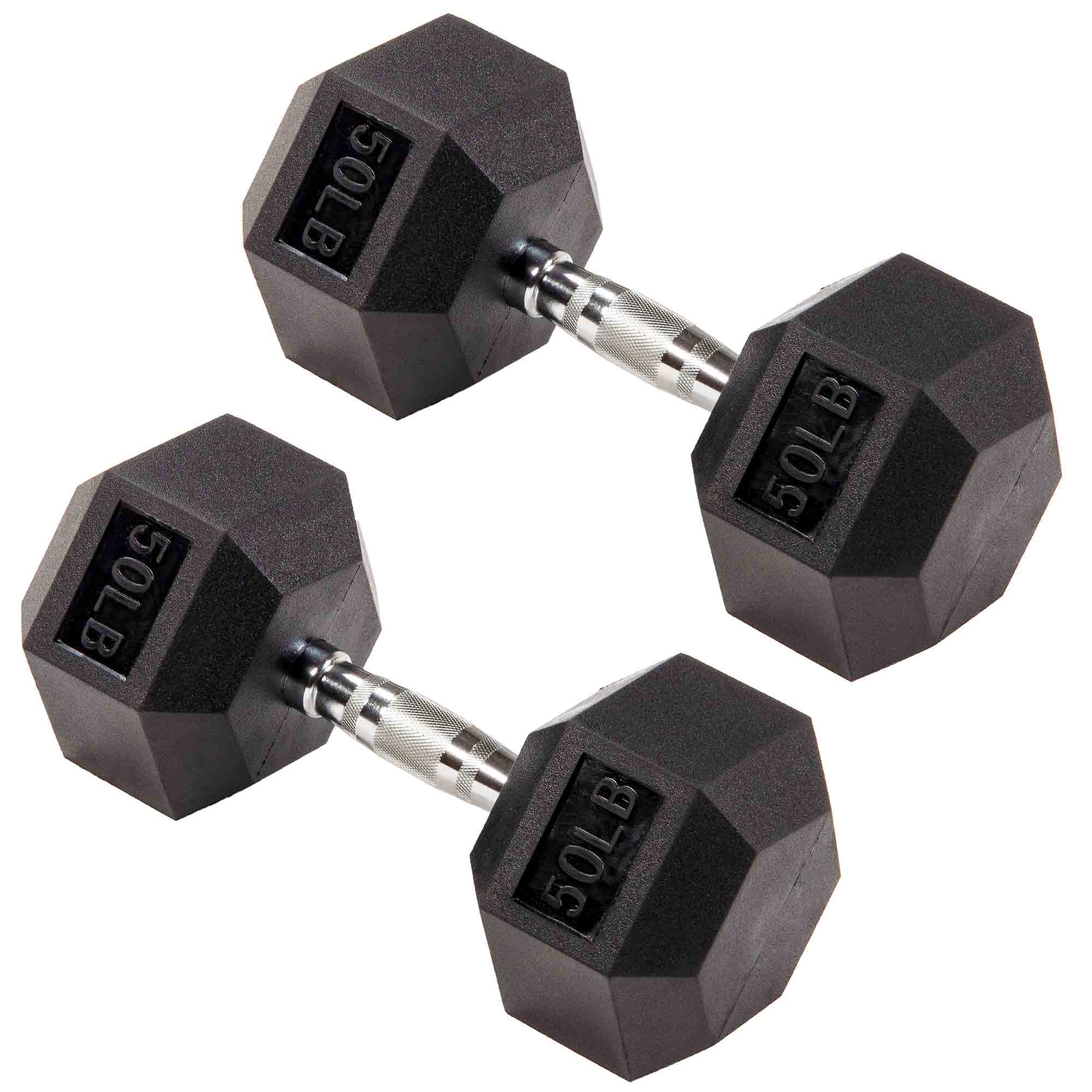 Signature Fitness Hex Dumbbells Strength Training Workout Equipment Set, 25 lbs