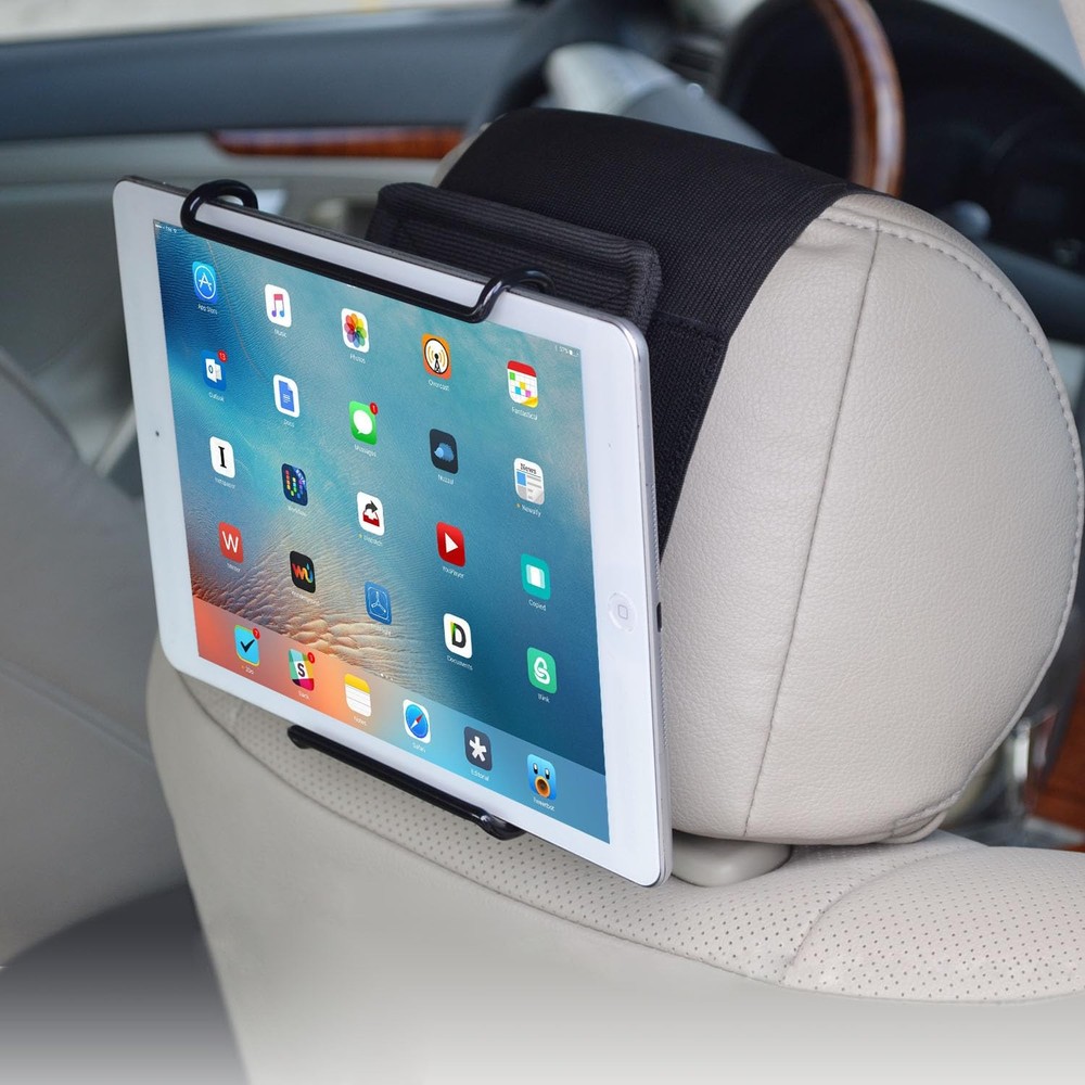 WANPOOL Universal Car Headrest Mount Holder with Angle-Adjustable Clamp for Tabl