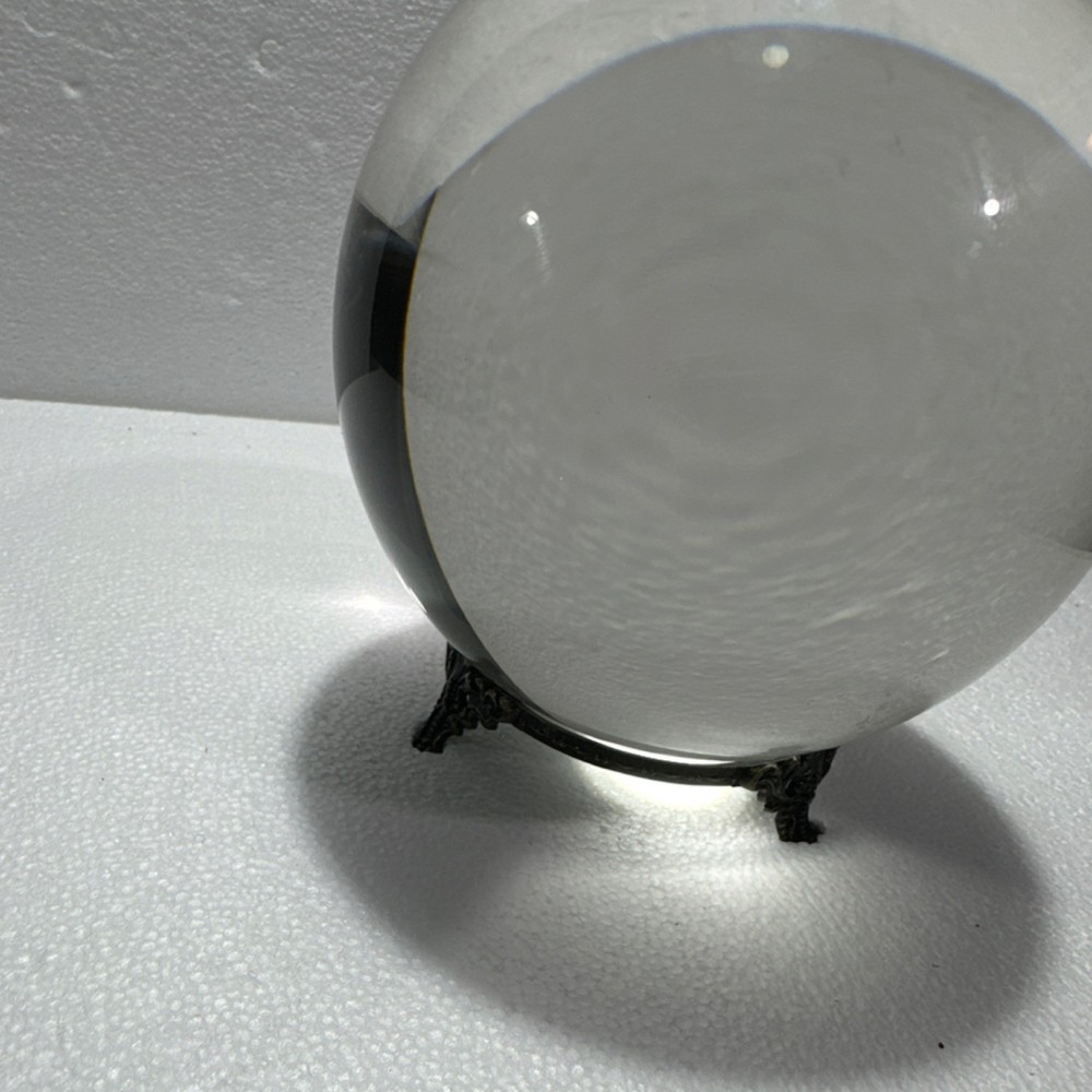 Clear Crystal Healing Sphere with Stand 6 Inch