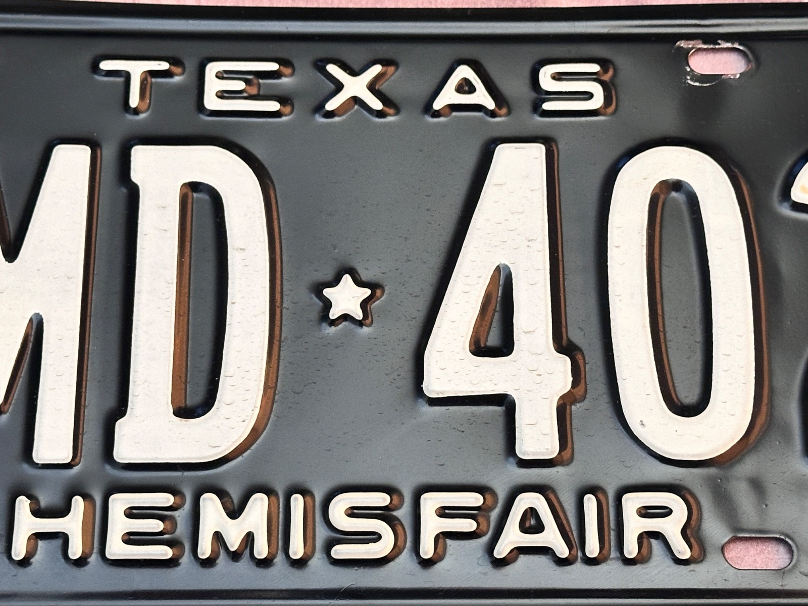 Texas 1968 Hemisfair License Plate Pair # RMD 402