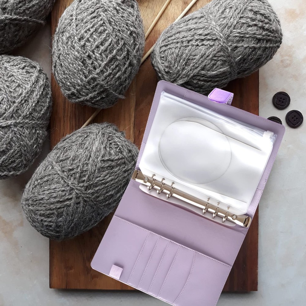 Knitting Needle Case Set Circular Purple