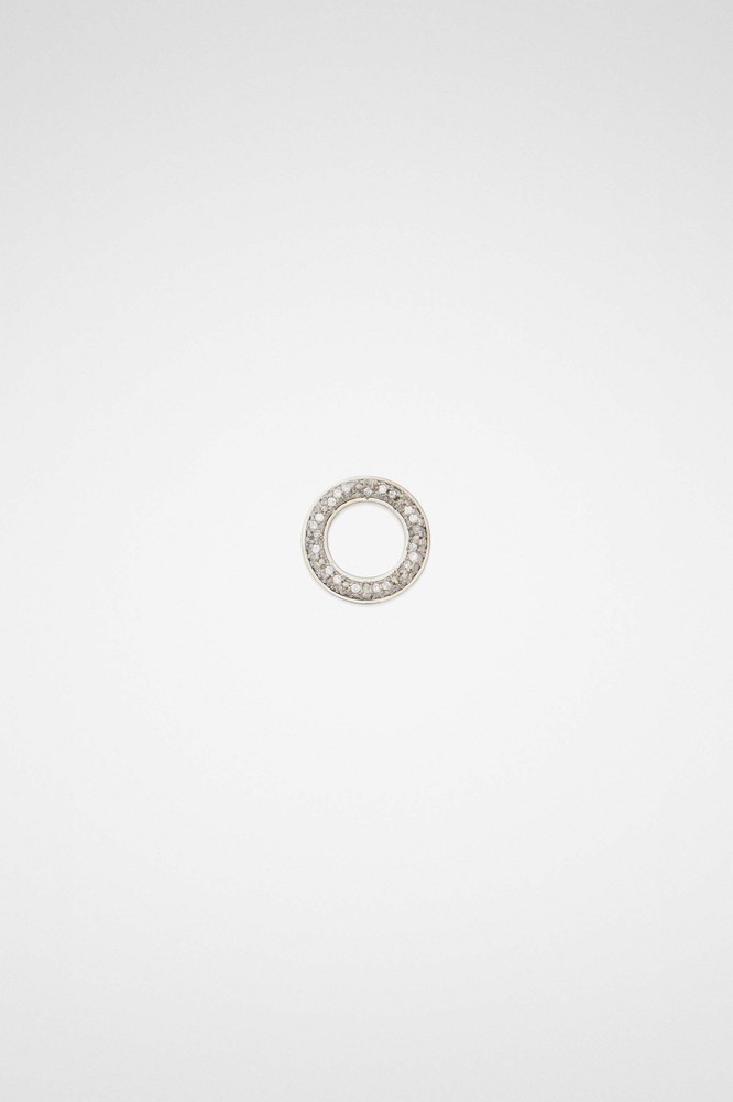 JIL SANDER WOMEN'S SILVER CIRCULAR EMBELLISHED RING MSRP $510