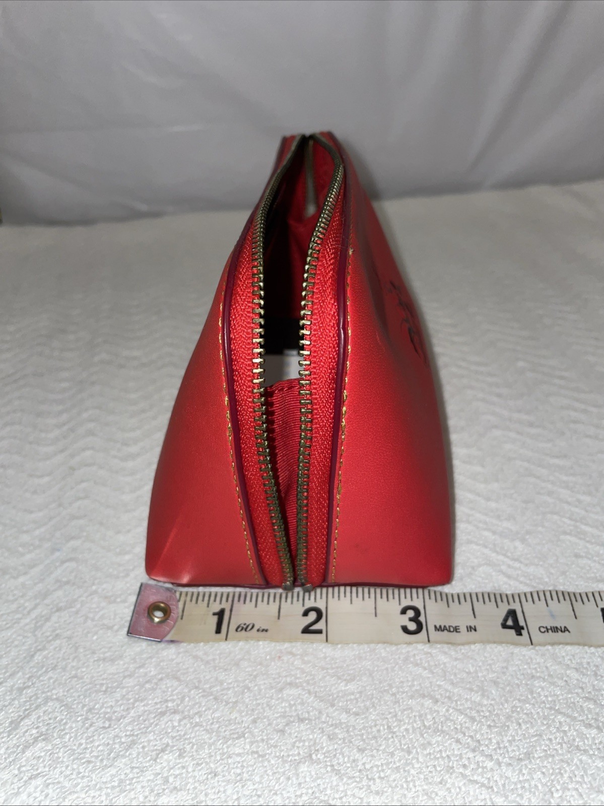 New Authentic Coach/Disney Red Leather Mickey Mouse Makeup Pouch