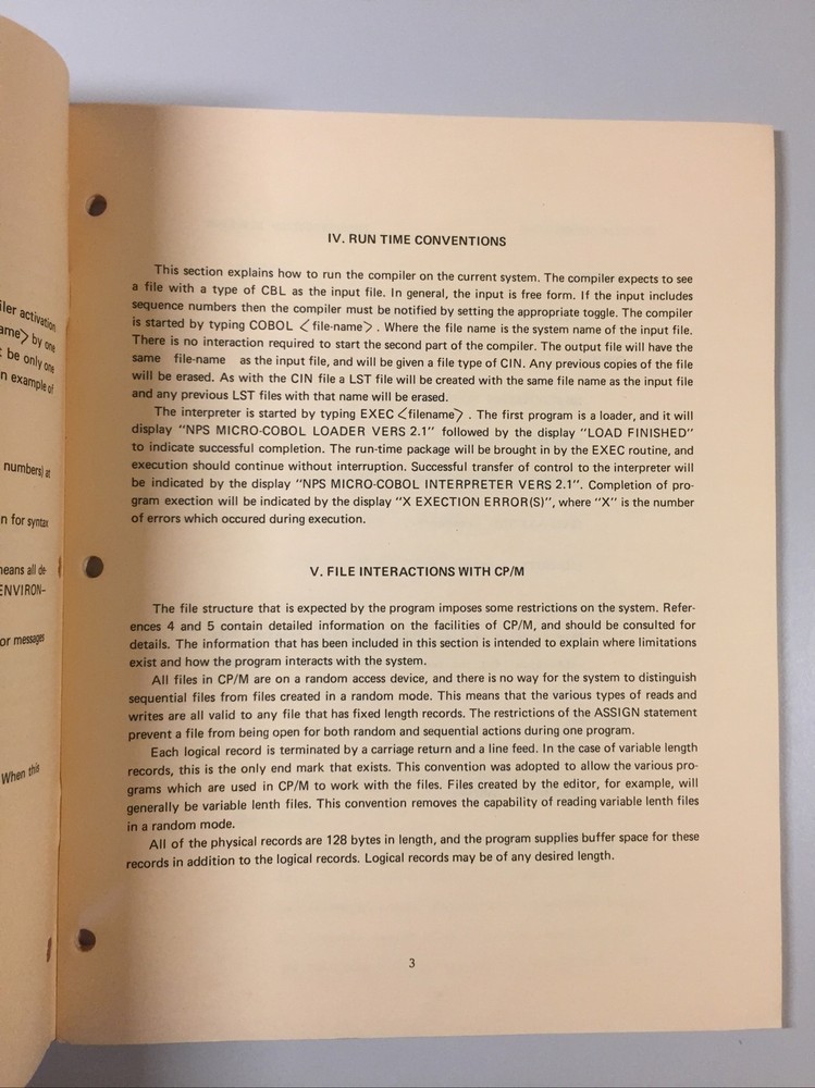 Vintage California Software NPS MICRO-COBOL Users Guise 2.1