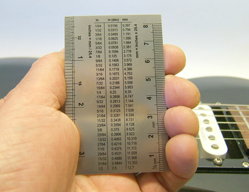 Guitar String Action Gauge and Set Up Rule