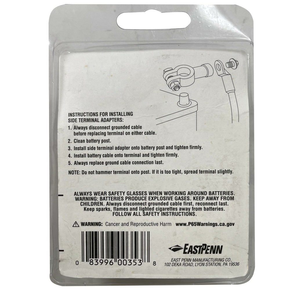 Deka 00353 Top Post Side Battery Terminal Adapters - Converts Top to Side Cable