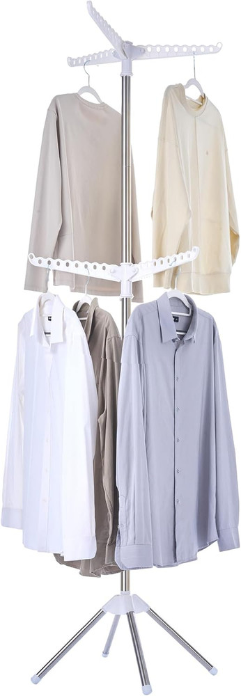 Clothes Drying Rack Foldable, 74.8 Inch 2 Tier Laundry Drying Rack with Rotating