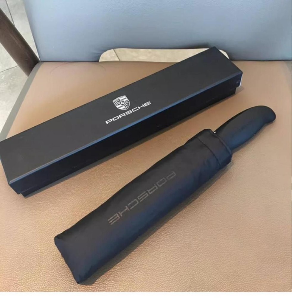Porsche Folding Umbrella Black Compact Auto Open Driver's Selection