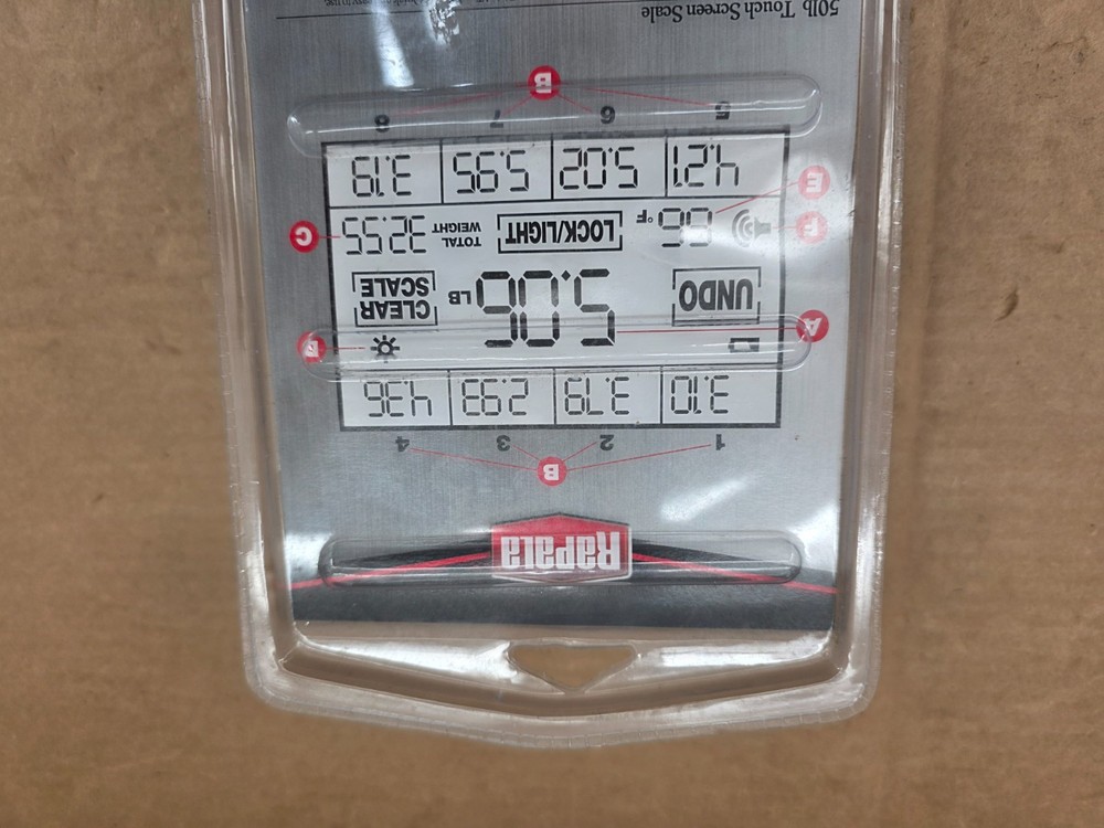 Rapala Touch Screen Scale 50# Angler Model RTDS-50