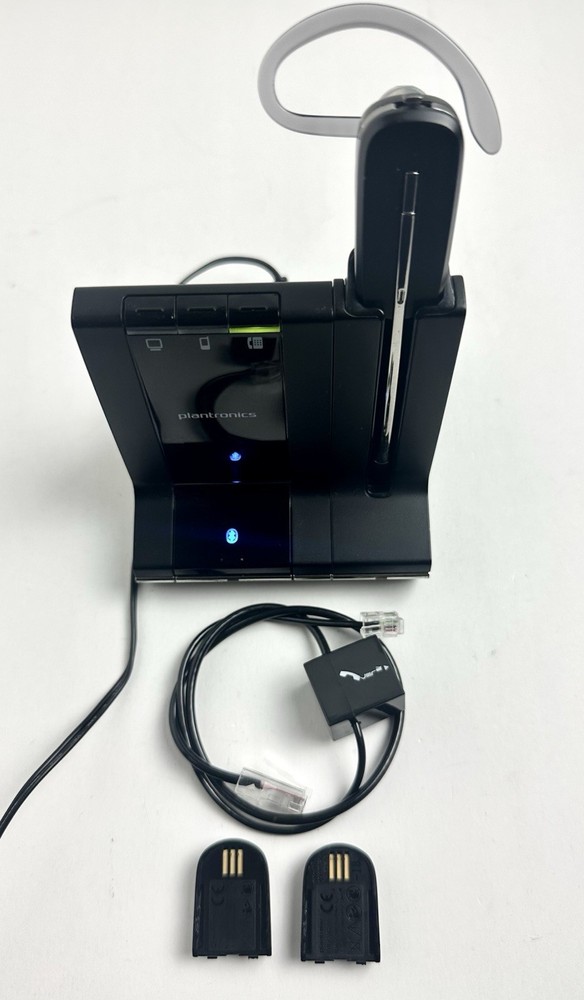 Plantronics WO2 Wireless DECT 6.0 Headset System, With 3 Batteries, ( TESTED )