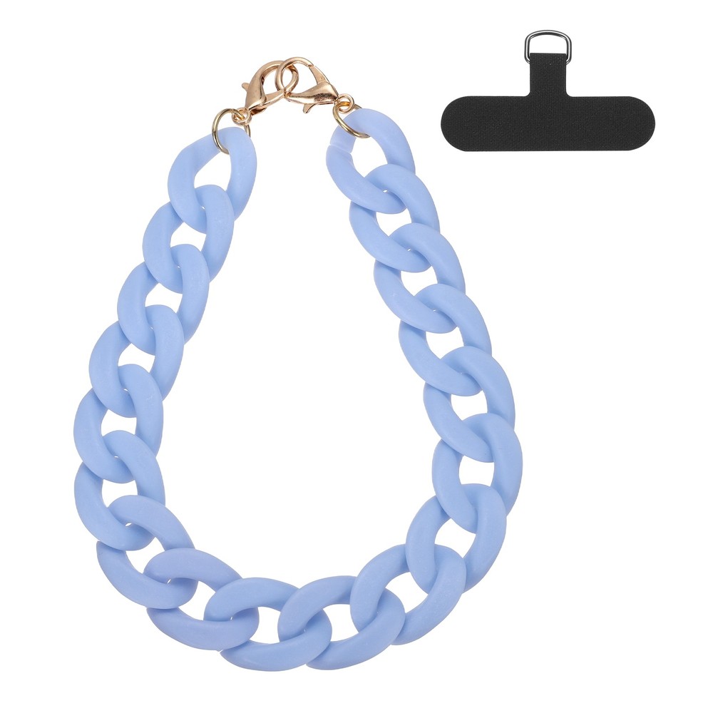 Phone Wrist Strap, 15" Acrylic Cellphone Chain with Tether Tab, Sky Blue