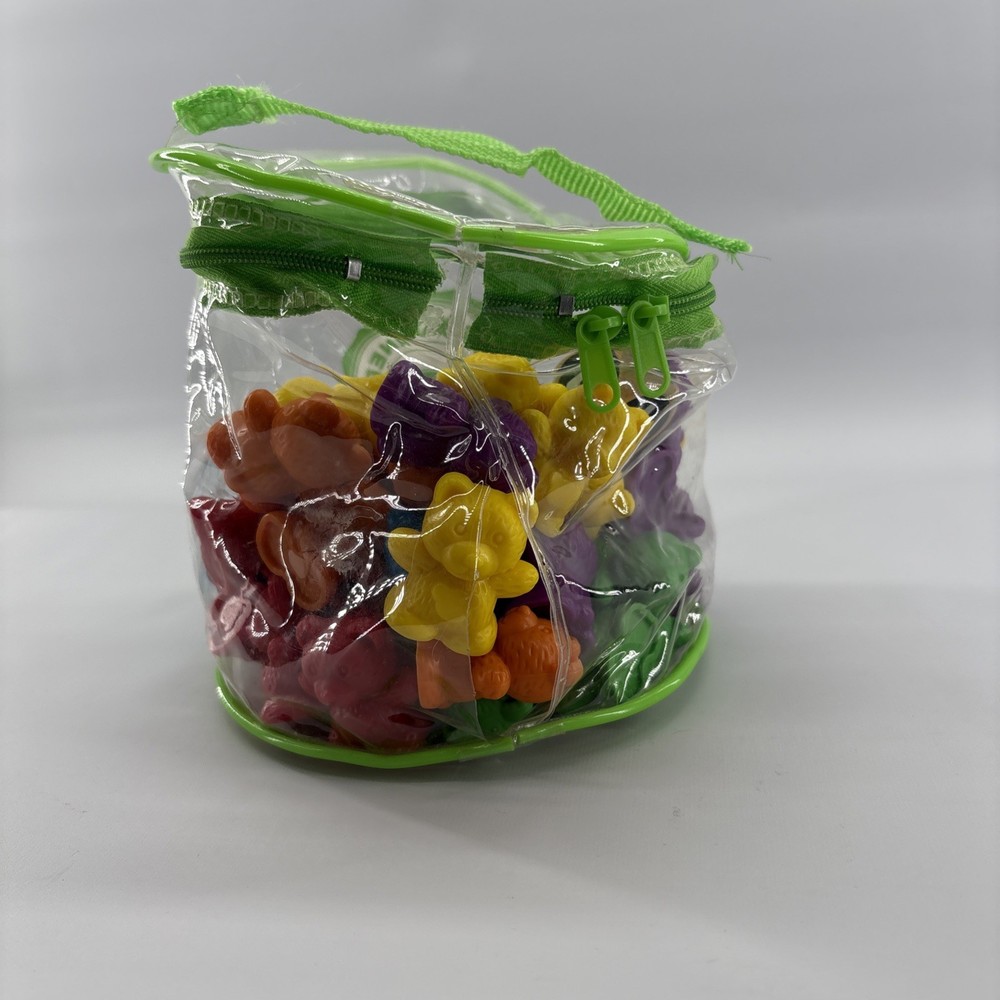 Kids Korner MATH Manipulatives 52 Rainbow Bear Counters in Case