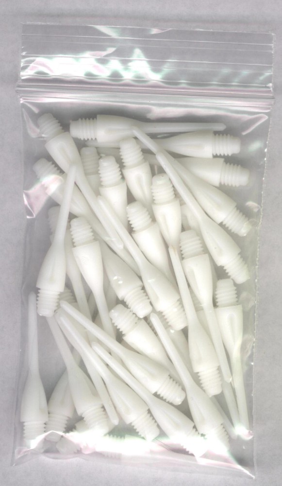 33 BRIGHT WHITE Dimpled Soft Tip Points: 1.25in. length: For Soft Tip Darters