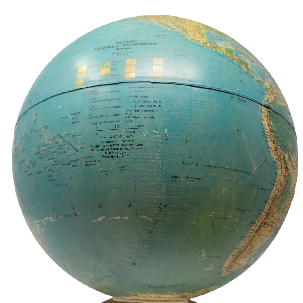 Vintage Replogle World Horizon 12” Illuminated Globe