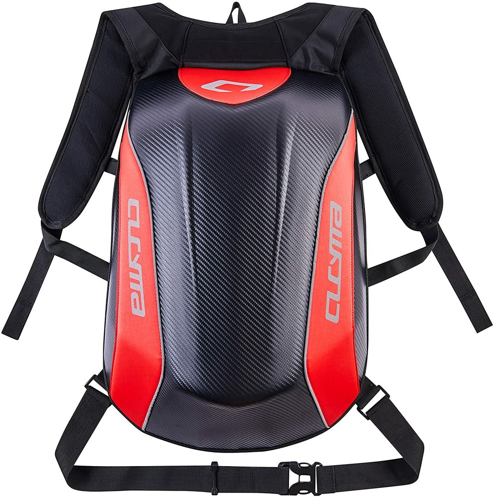 CUCYMA Motorcycle No Drag Backpack Track Riding Hard Back Pack Waterproof Red