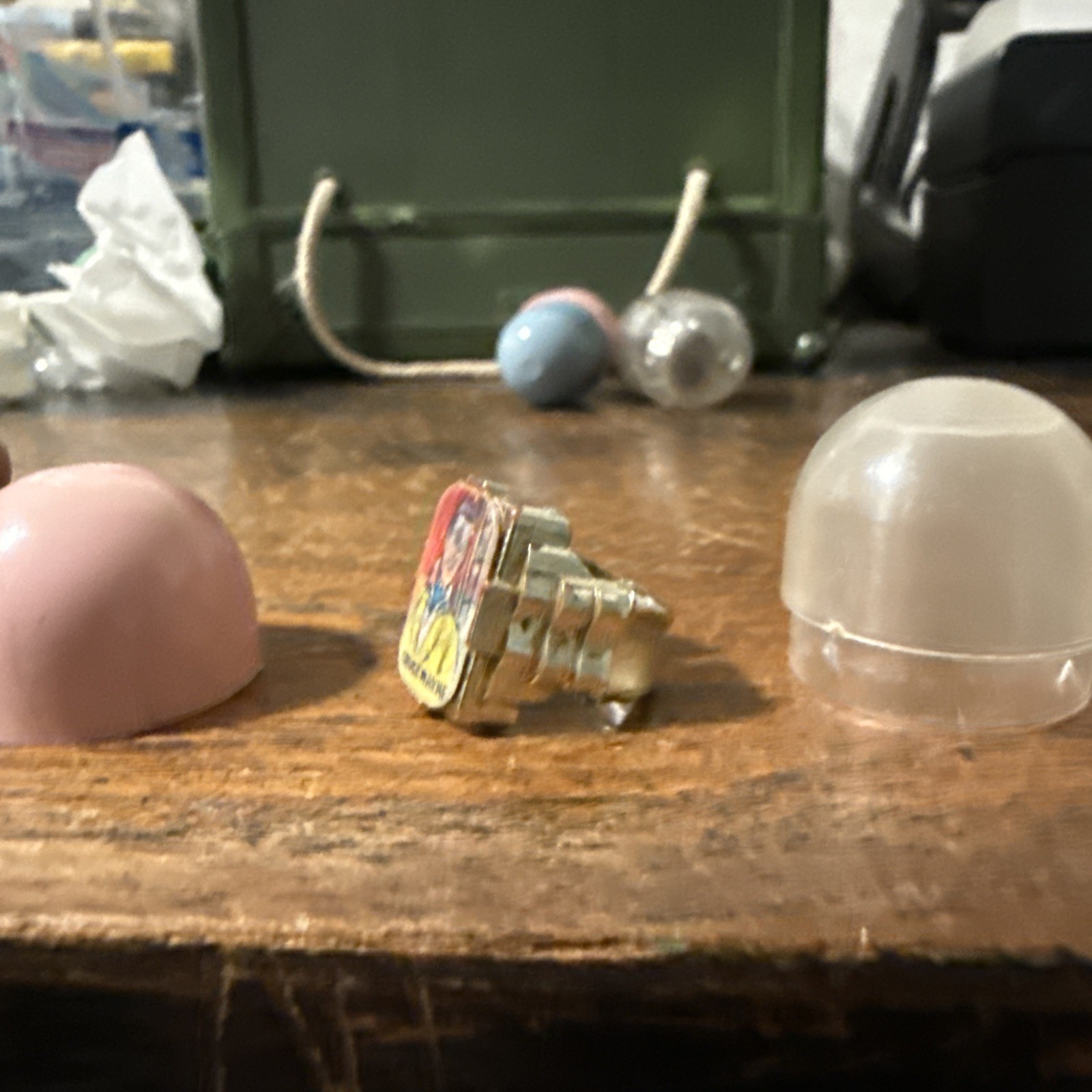 Vintage Batman Bruce Wayne Flicker Ring W Original Gum Ball Case 1960s Rare