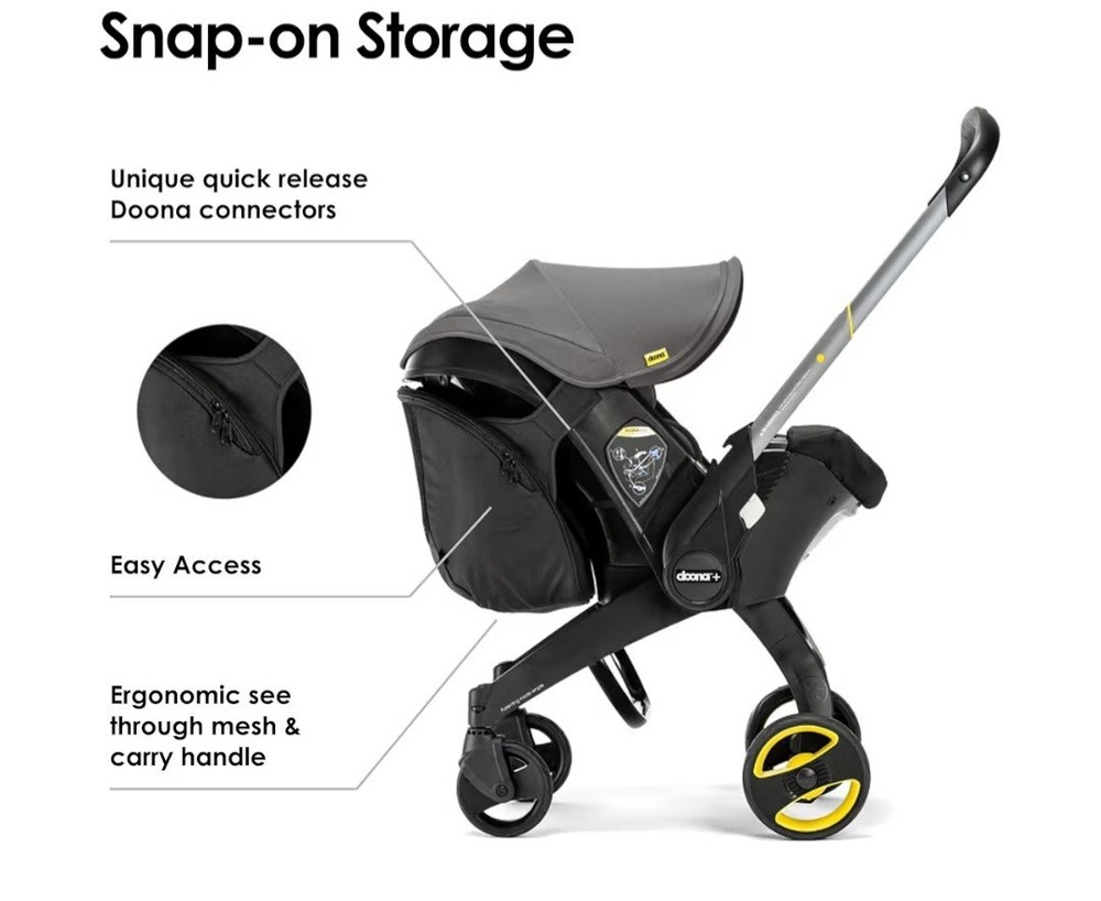 Snap-On Storage Bag pack - Compatible With Doona Car Seat & Stroller
