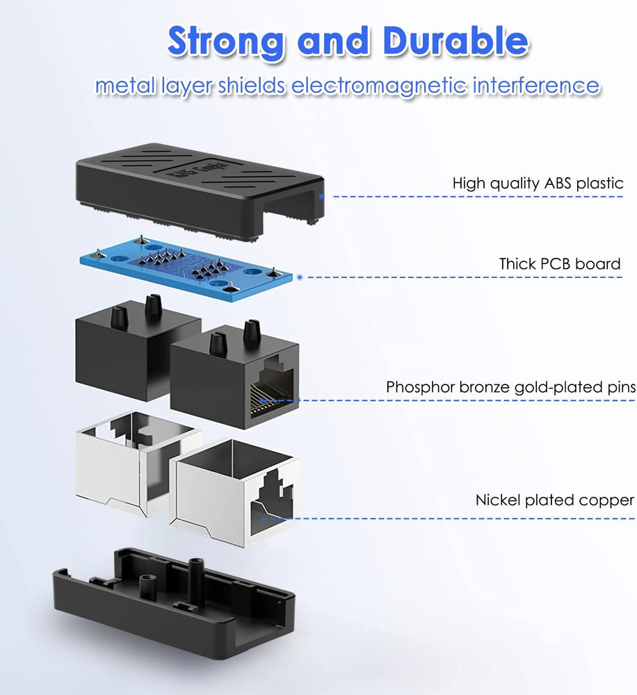 1-5PACK RJ45 Inline Coupler Cat6/Cat5e Ethernet Network Cable Extender Connector