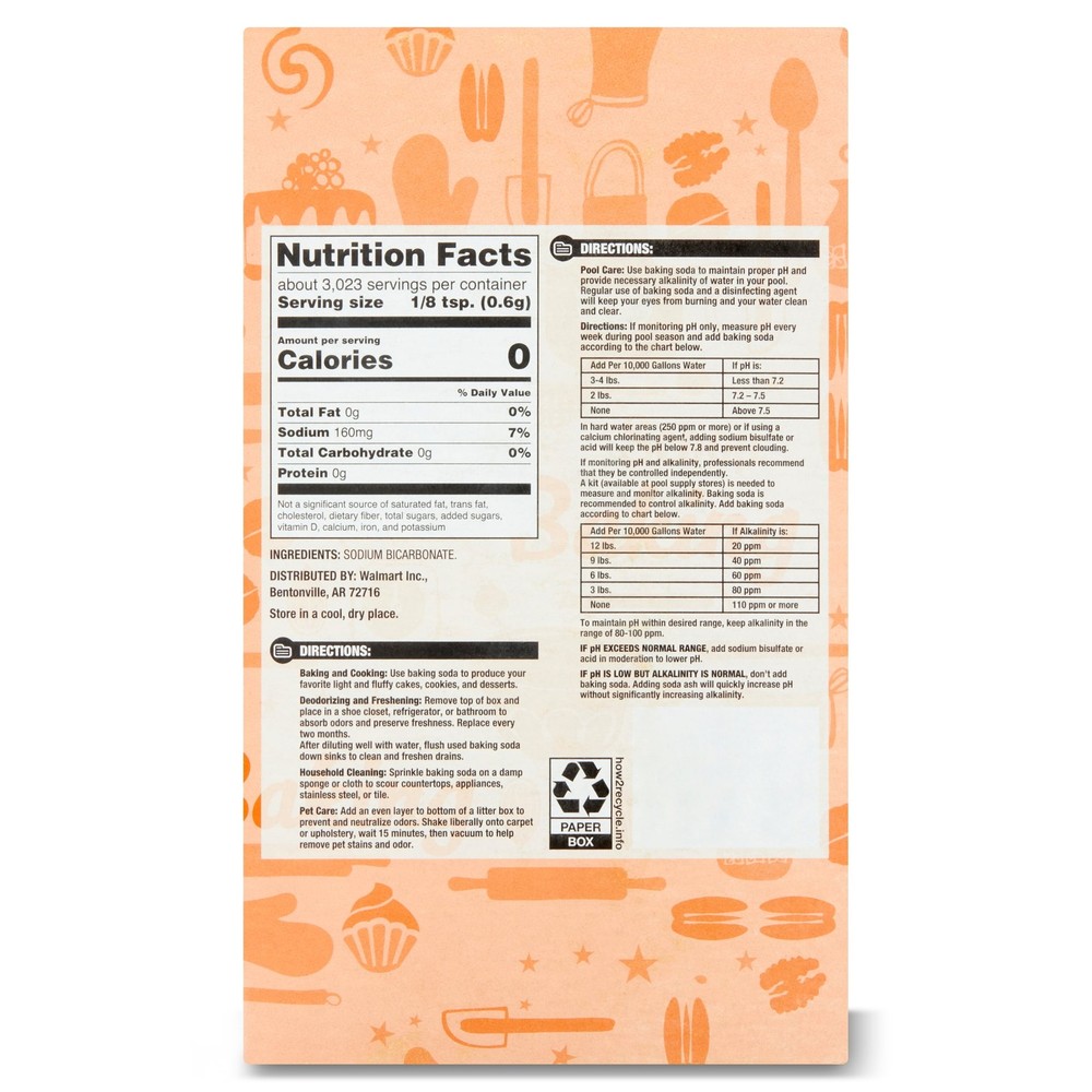 (6 pack) Great Value Baking Soda, 4 lb