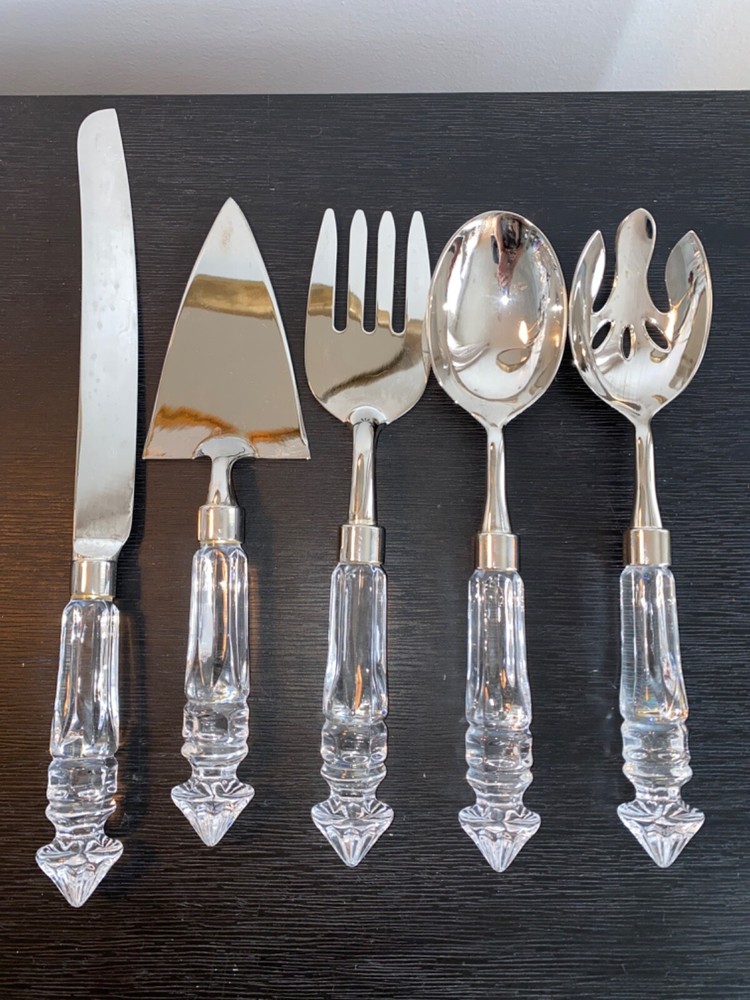 Vintage Quality Crystal Cake/Pie Knife Serving Set