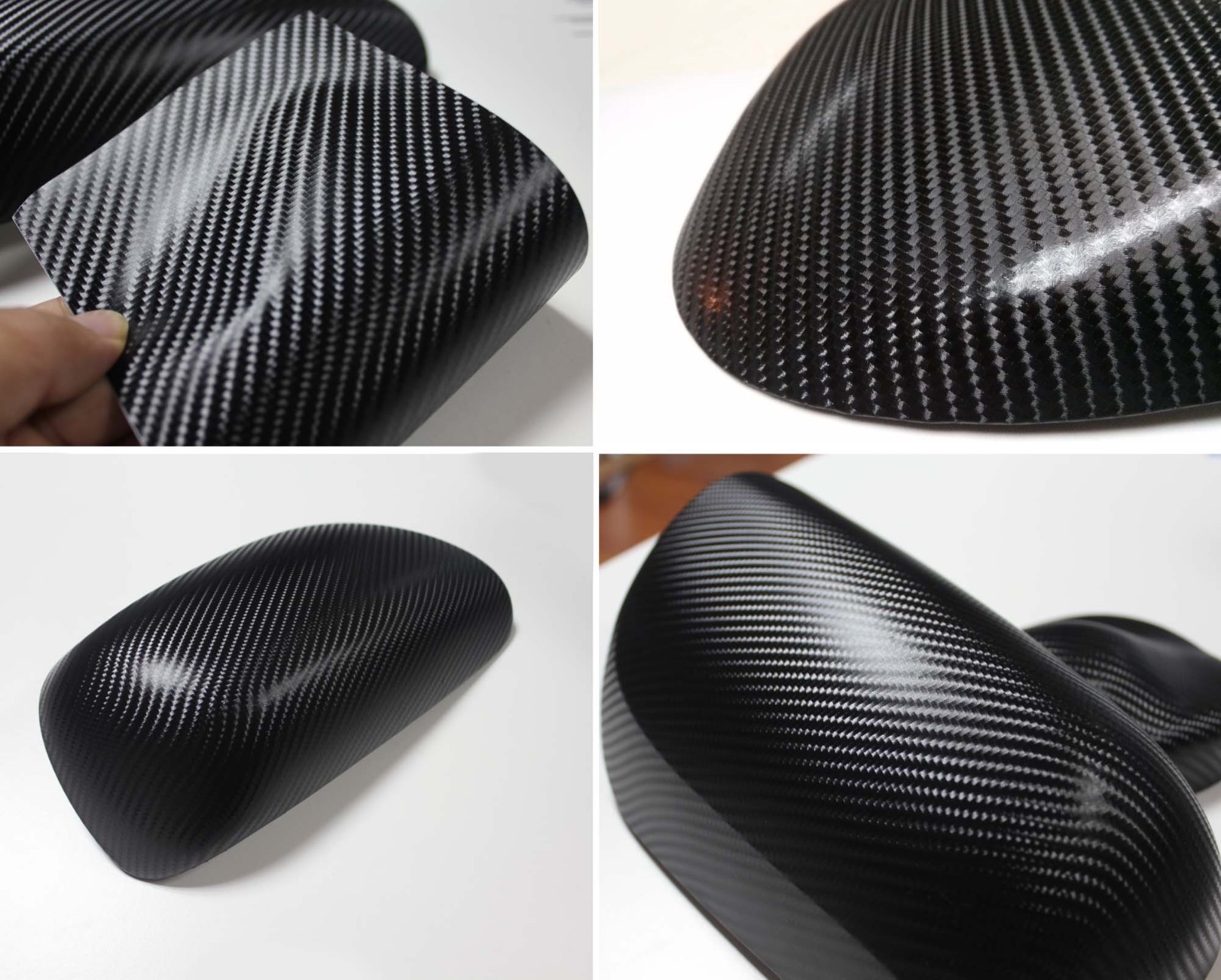 Premium 4D Gloss Carbon Fiber Vinyl Wrap Film Sticker Bubble Free Air Release