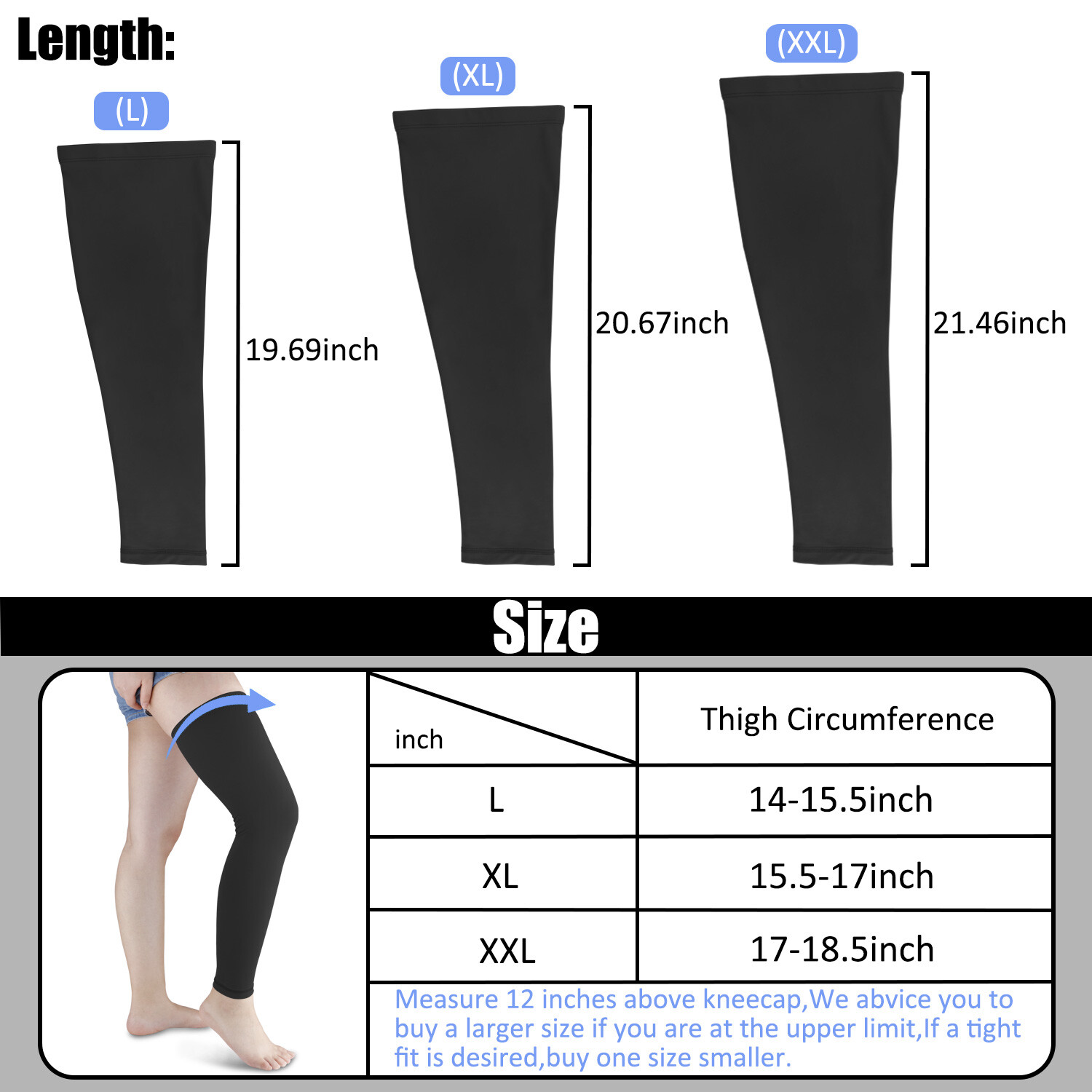Thigh High Compression Stockings - Leg Support & Pain Relief for Men & Women USA