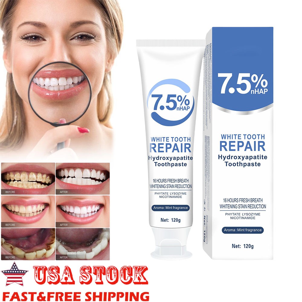 7.5% Hydroxyapatite Toothpaste Remove Yellow Tooth Stains For Sensitive Teeth