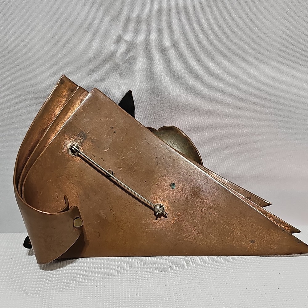 Large MCM Free Form Solid Copper Pin Brooch Rare Unique
