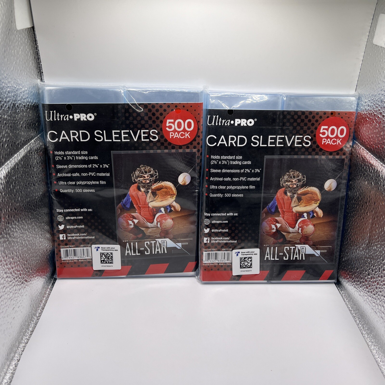 Ultra Pro Penny Card Soft Sleeves 2 Packs of 500 for Standard Cards, 1000 Total