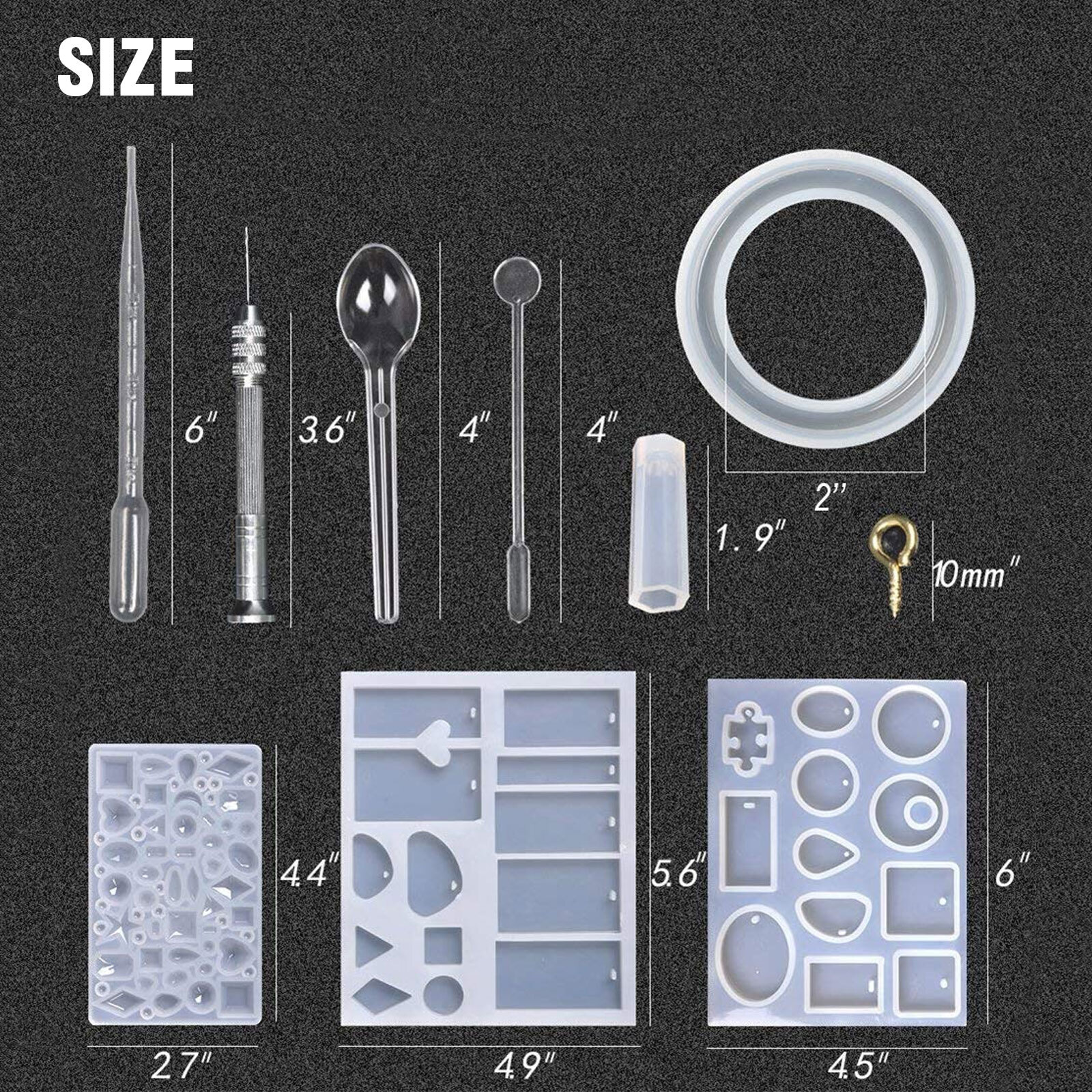 229pcs Resin Casting Silicone Molds Epoxy Spoon Kit Jewelry Making Pendant Craft