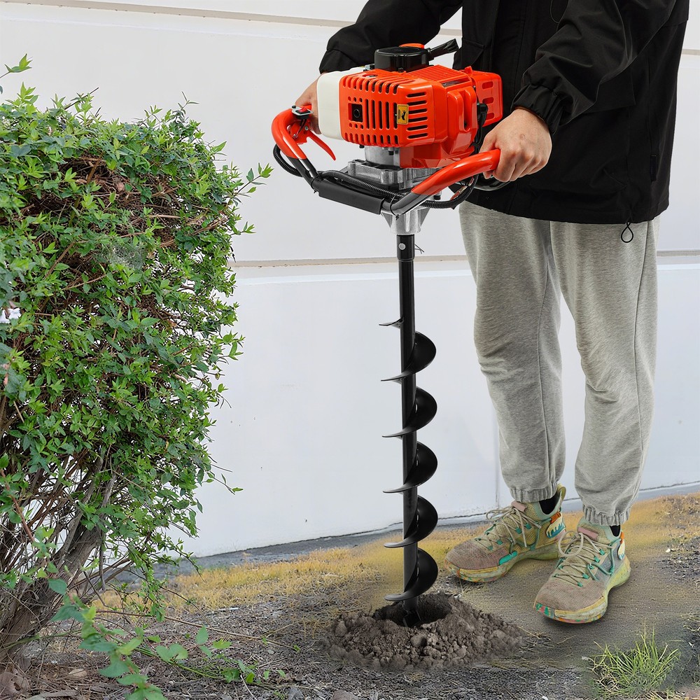52CC 2.4HP Post Hole Digger Earth Auger 2 Stroke Digging Machine w/3 Drill Bits