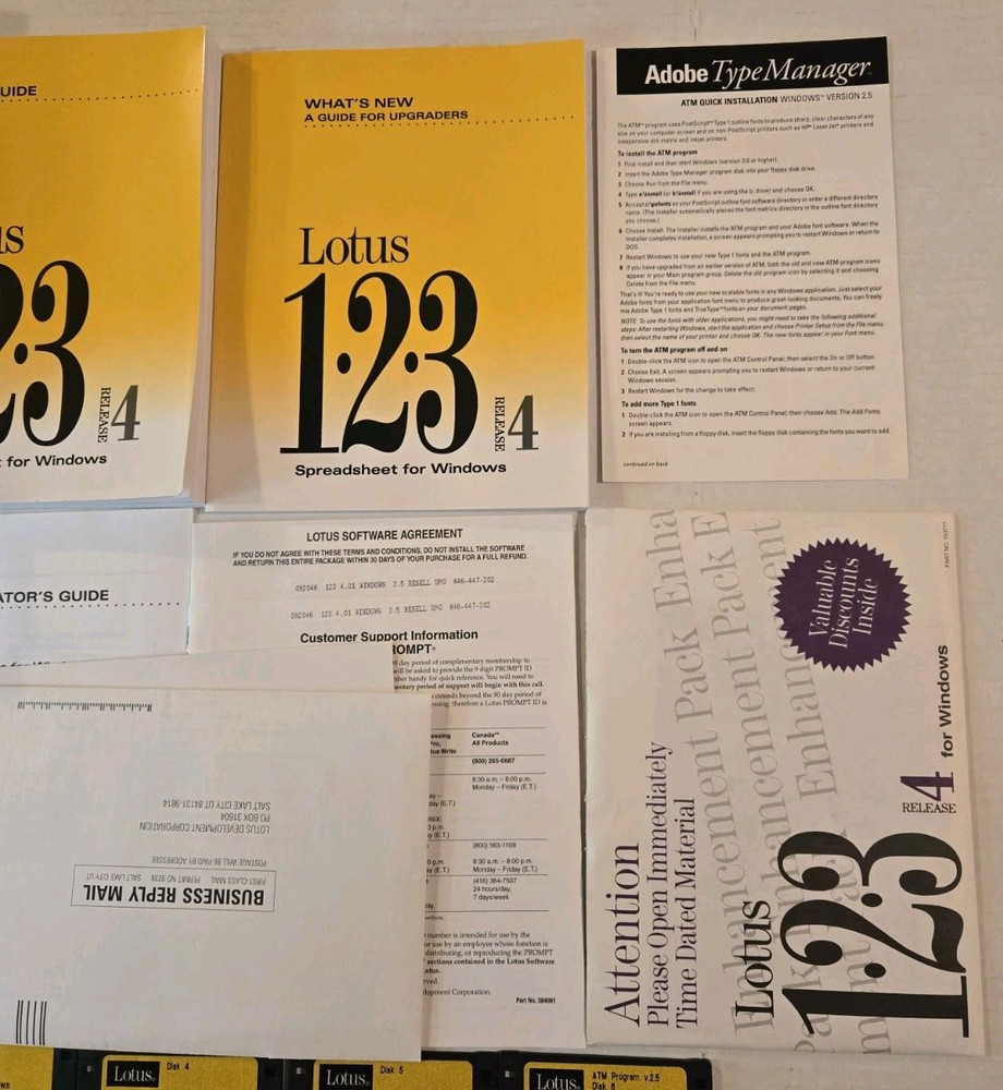 Lotus 123 Spreadsheet Release 4 Upgrade Software (PC, 1993, 3.5" Floppy)