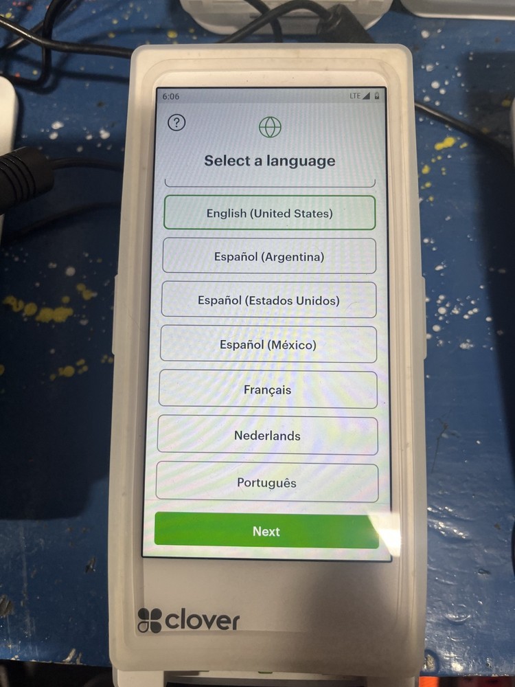 Clover Flex 3 Handheld POS System + Wireless Cradle + Charger Adapter